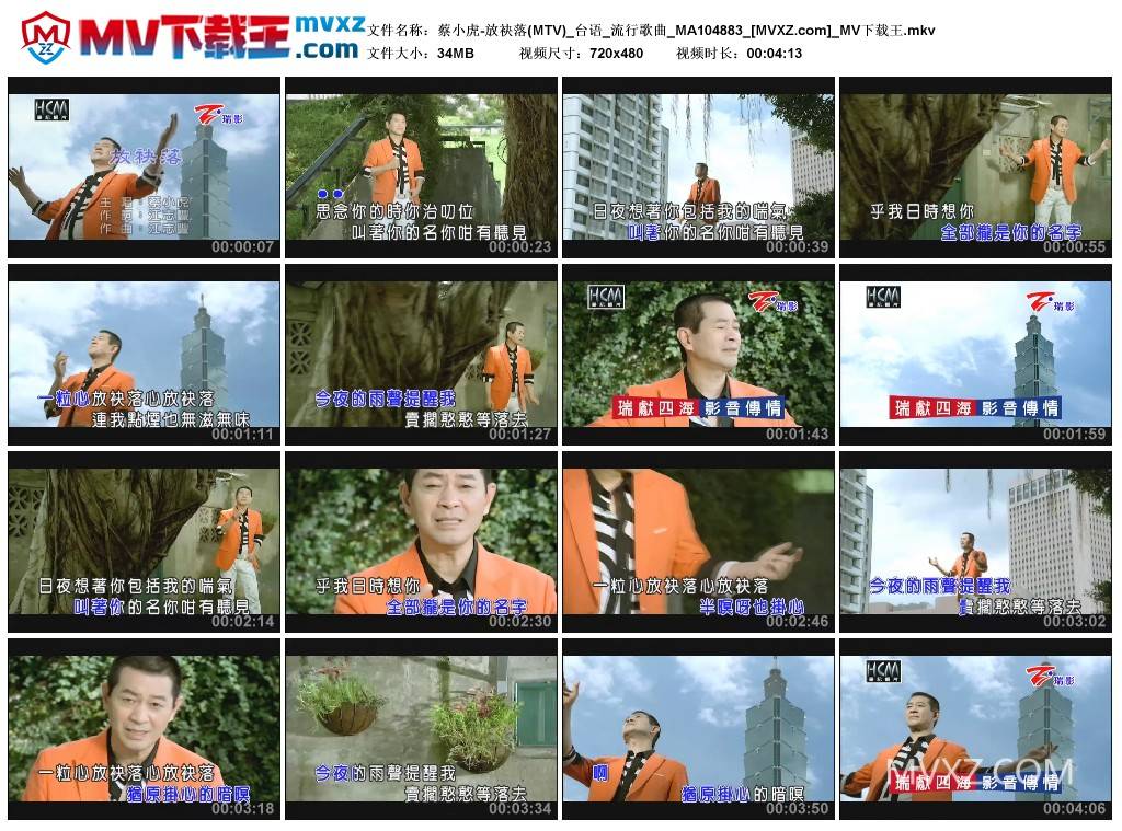 蔡小虎-放袂落(MTV)_台语_流行歌曲_MA104883